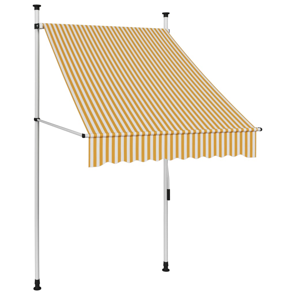 Sisäänkelattava markiisi 100 cm oranssivalkoiset raidat - Sisustajankoti.fi