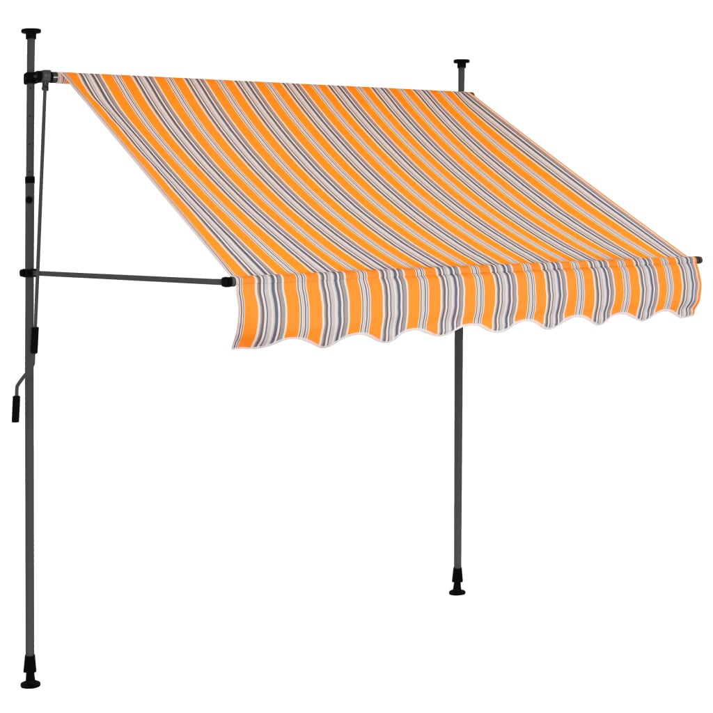 Sisäänkelattava markiisi LEDillä 100 cm keltainen ja sininen - Sisustajankoti.fi