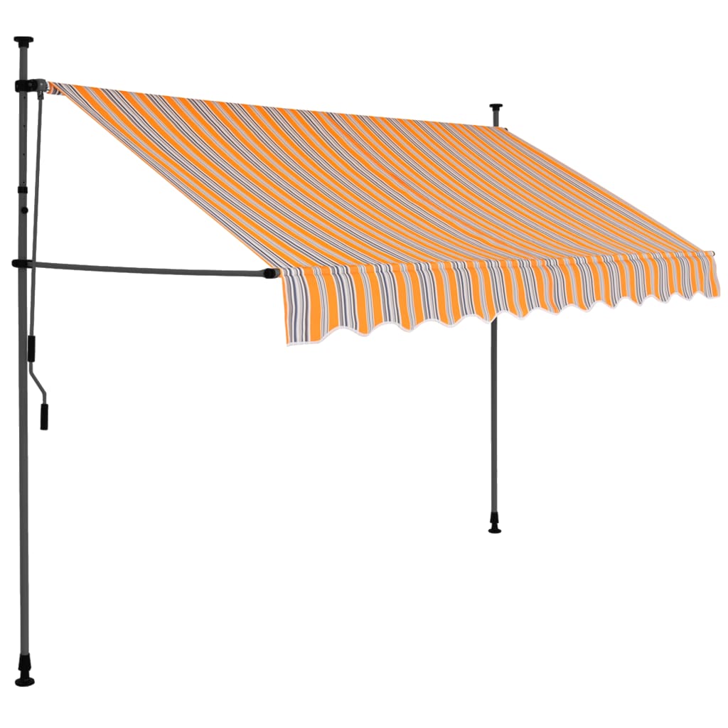 Sisäänkelattava markiisi LEDillä 250 cm keltainen ja sininen - Sisustajankoti.fi