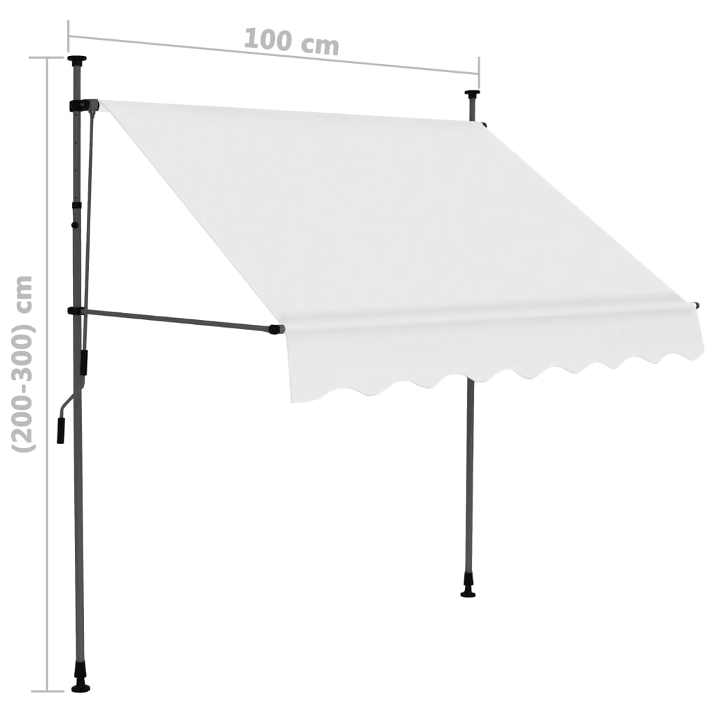 Sisäänkelattava markiisi LEDillä 100 cm kerma - Sisustajankoti.fi