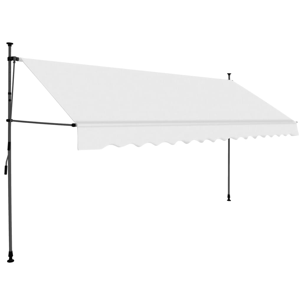 Sisäänkelattava markiisi LEDillä 350 cm kerma - Sisustajankoti.fi