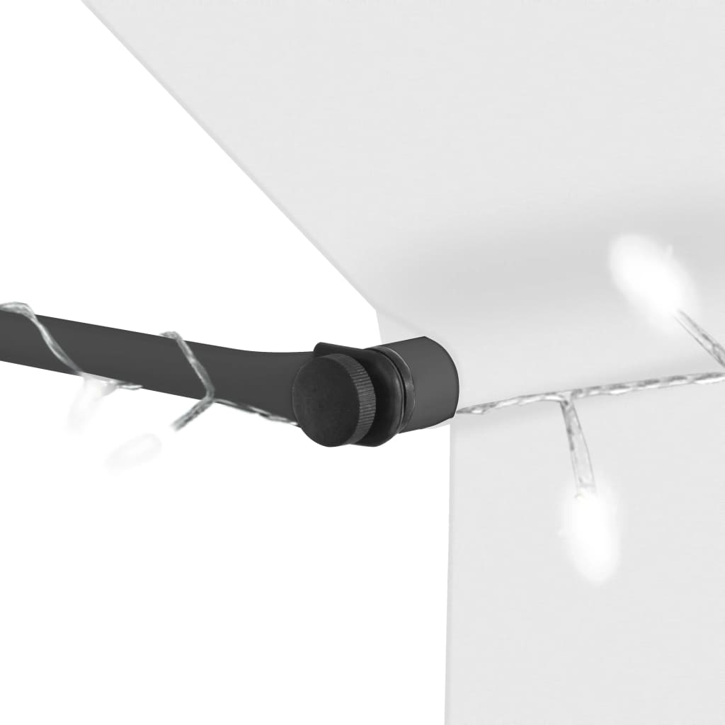 Sisäänkelattava markiisi LEDillä 350 cm kerma - Sisustajankoti.fi