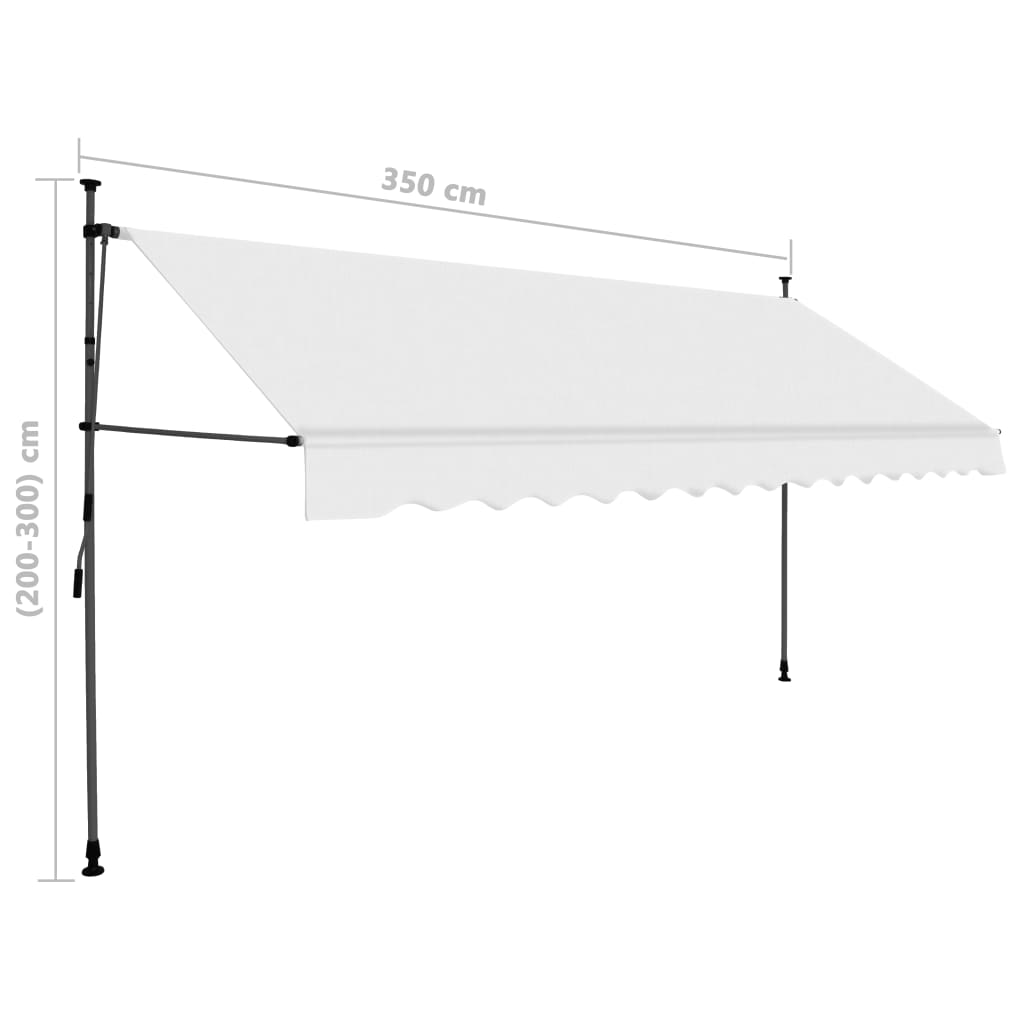 Sisäänkelattava markiisi LEDillä 350 cm kerma - Sisustajankoti.fi