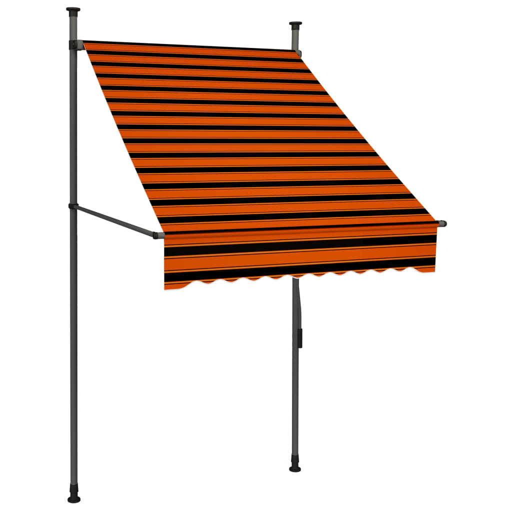 Sisäänkelattava markiisi LEDillä 100 cm oranssi ja ruskea - Sisustajankoti.fi