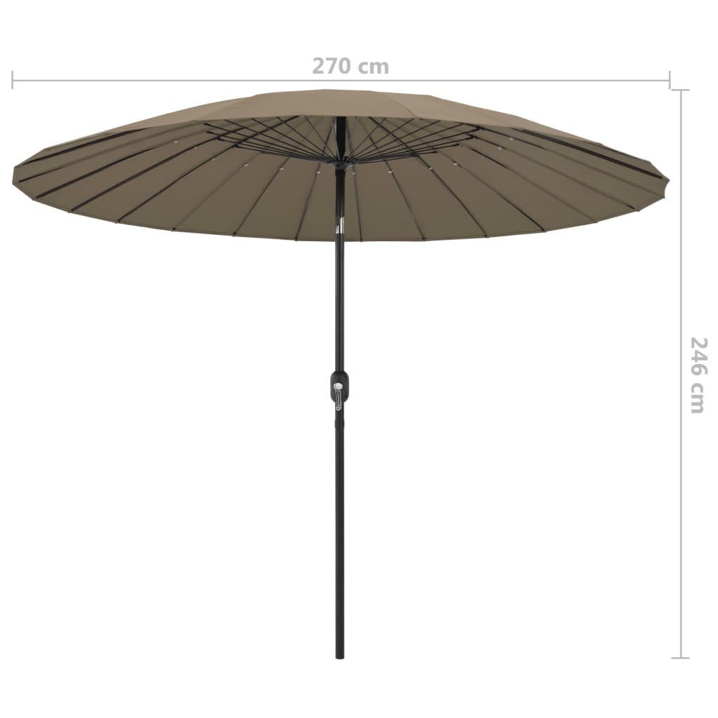 Aurinkovarjo alumiinitanko 270 cm harmaanruskea - Sisustajankoti.fi