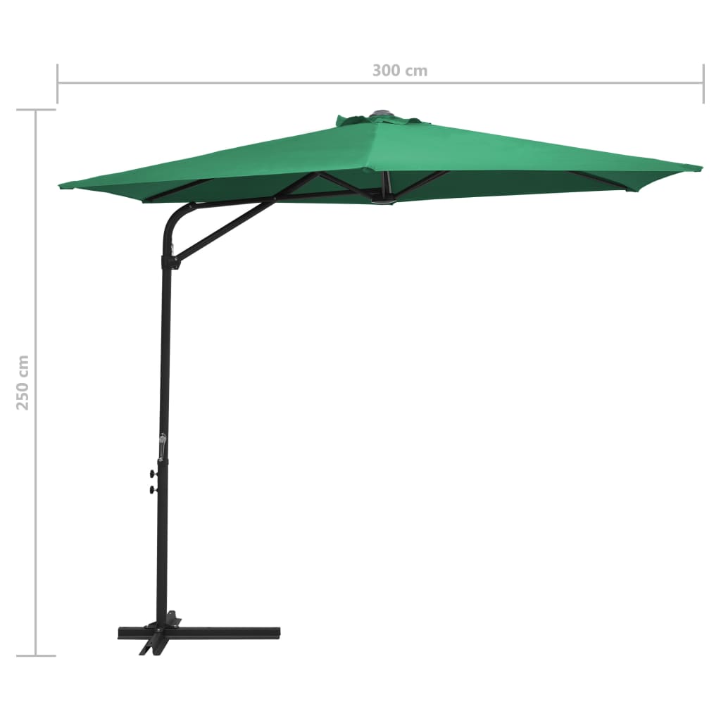 Aurinkovarjo terästanko 300 cm vihreä - Sisustajankoti.fi