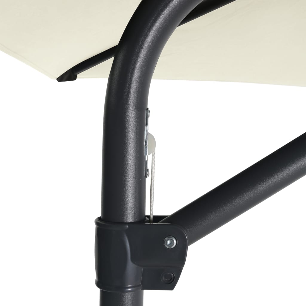 Aurinkovarjo terästangolla 300 cm hiekanvalkoinen - Sisustajankoti.fi