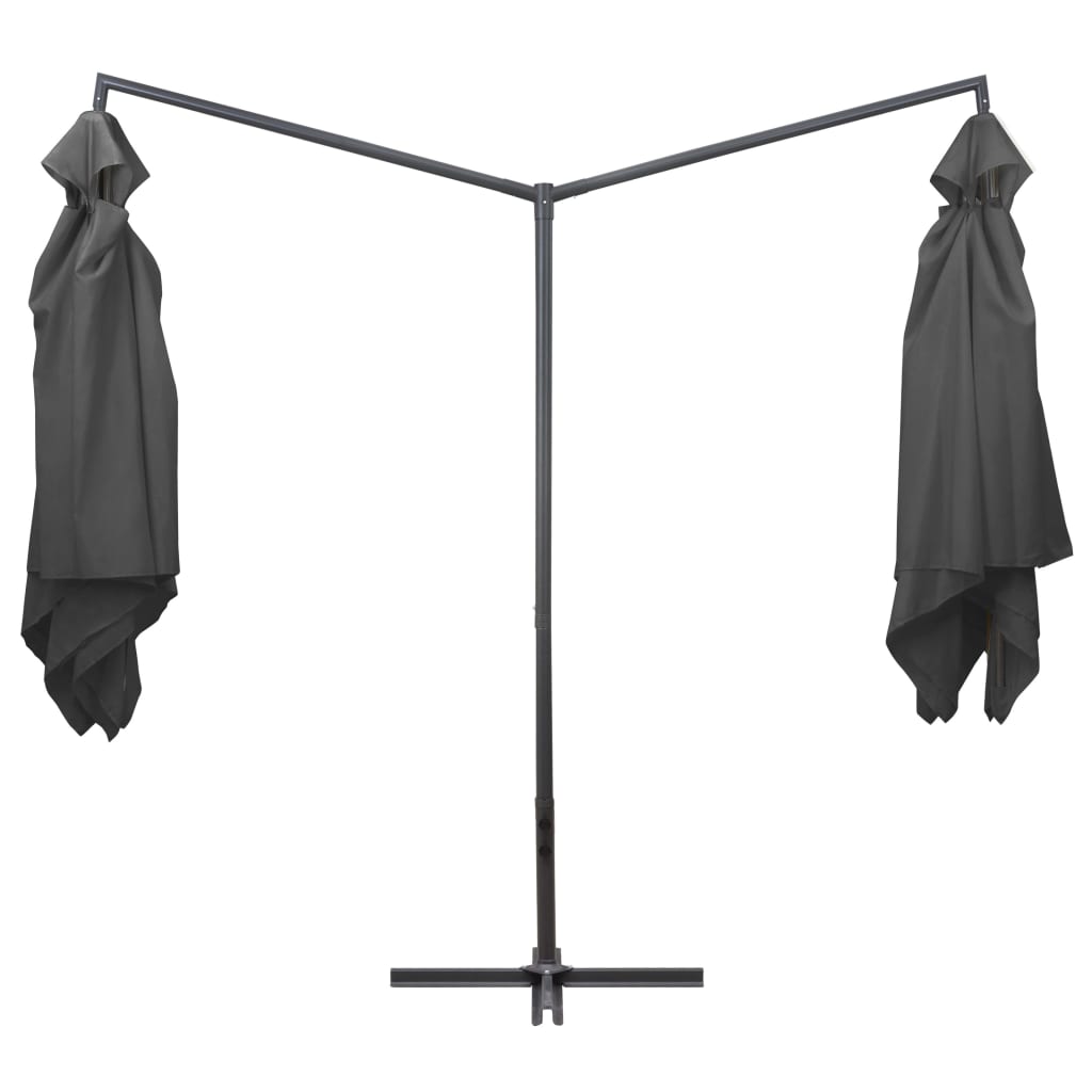 Tupla-aurinkovarjo terästanko 250x250 cm antrasiitti - Sisustajankoti.fi