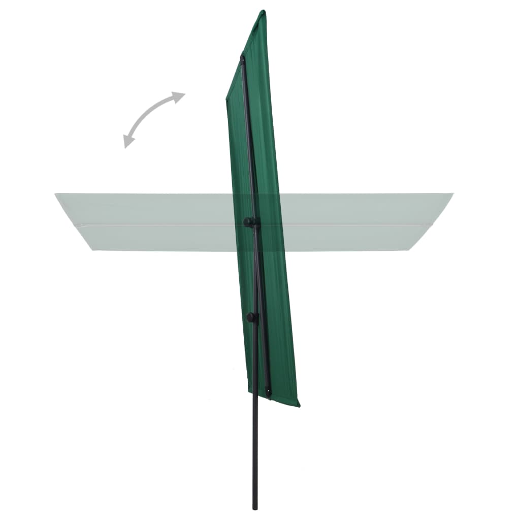 Aurinkovarjo alumiinitanko 180x130 cm vihreä - Sisustajankoti.fi