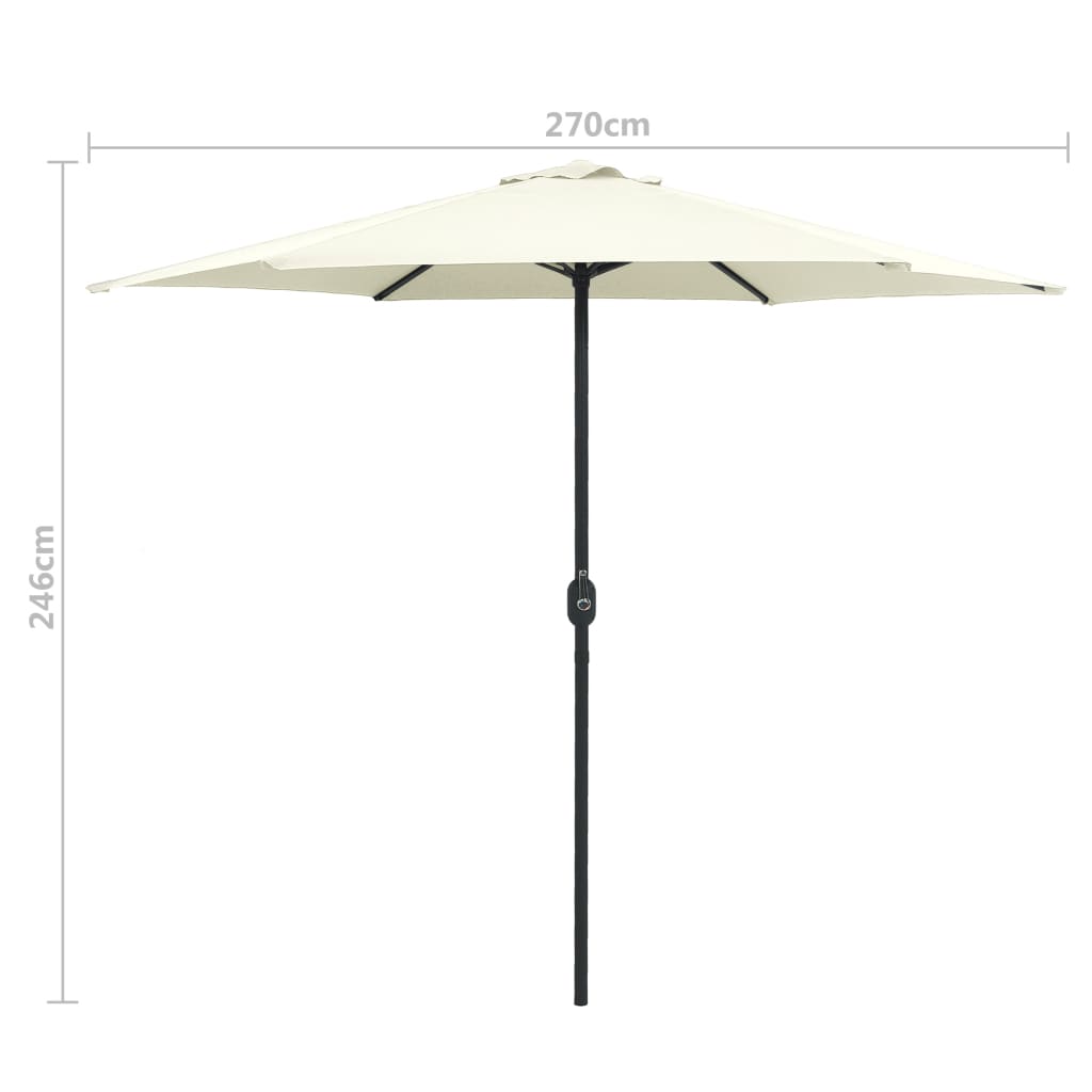 Aurinkovarjo alumiinitanko 270x246 cm hiekanvalkoinen - Sisustajankoti.fi