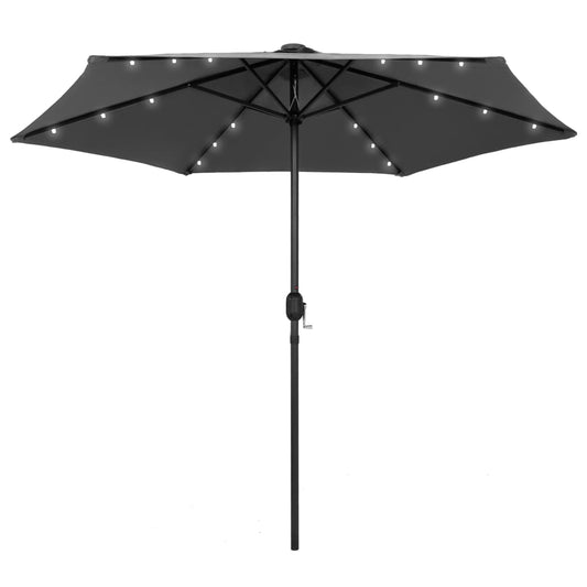Ulkoaurinkovarjo LED-valot alumiinitanko 270 cm antrasiitti - Sisustajankoti.fi