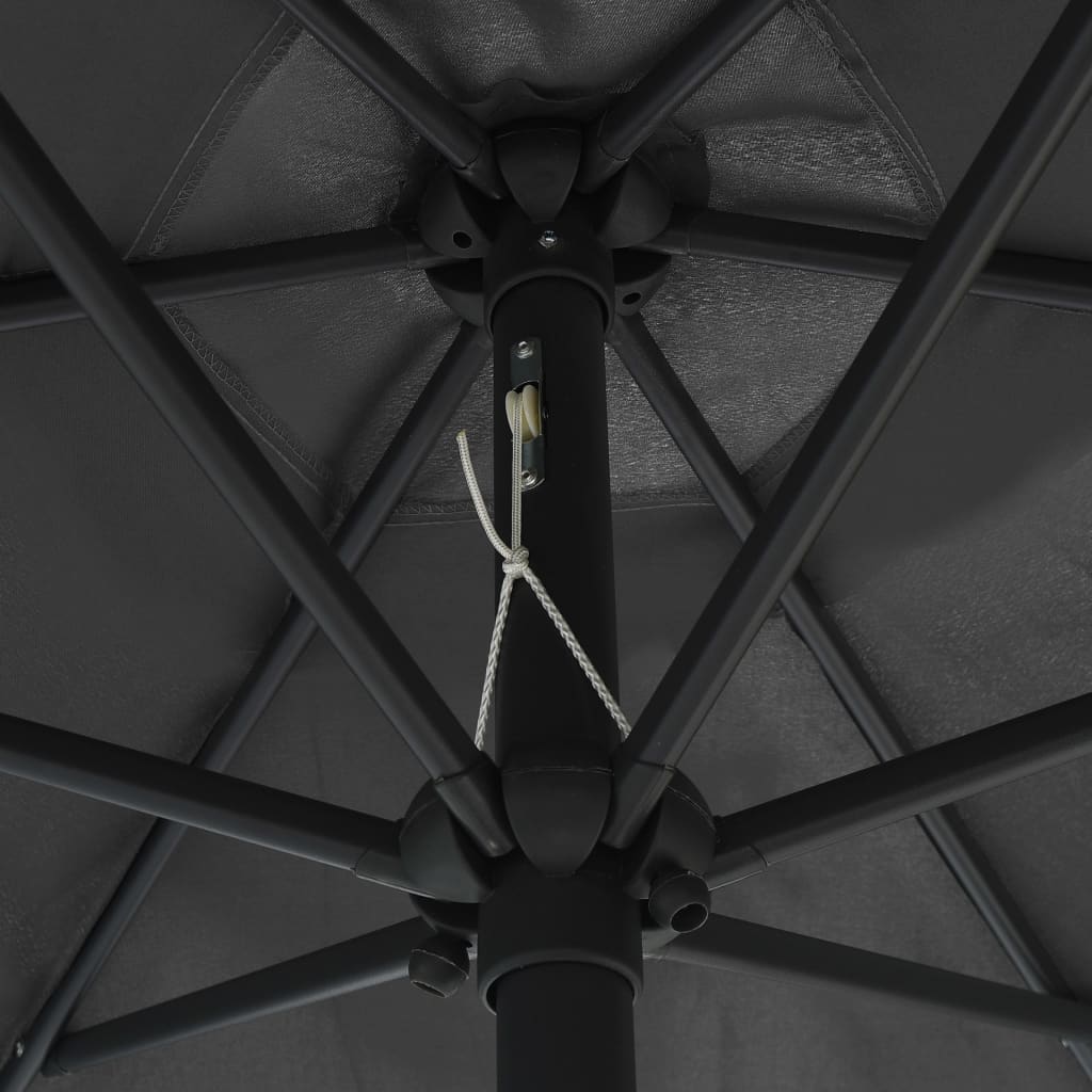 Ulkoaurinkovarjo LED-valot alumiinitanko 270 cm antrasiitti - Sisustajankoti.fi