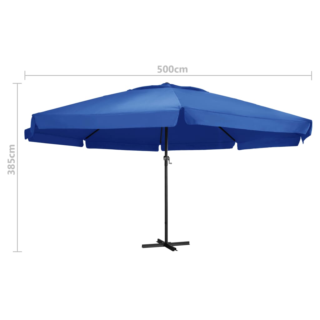 Aurinkovarjo alumiinitanko 500 cm taivaansininen - Sisustajankoti.fi