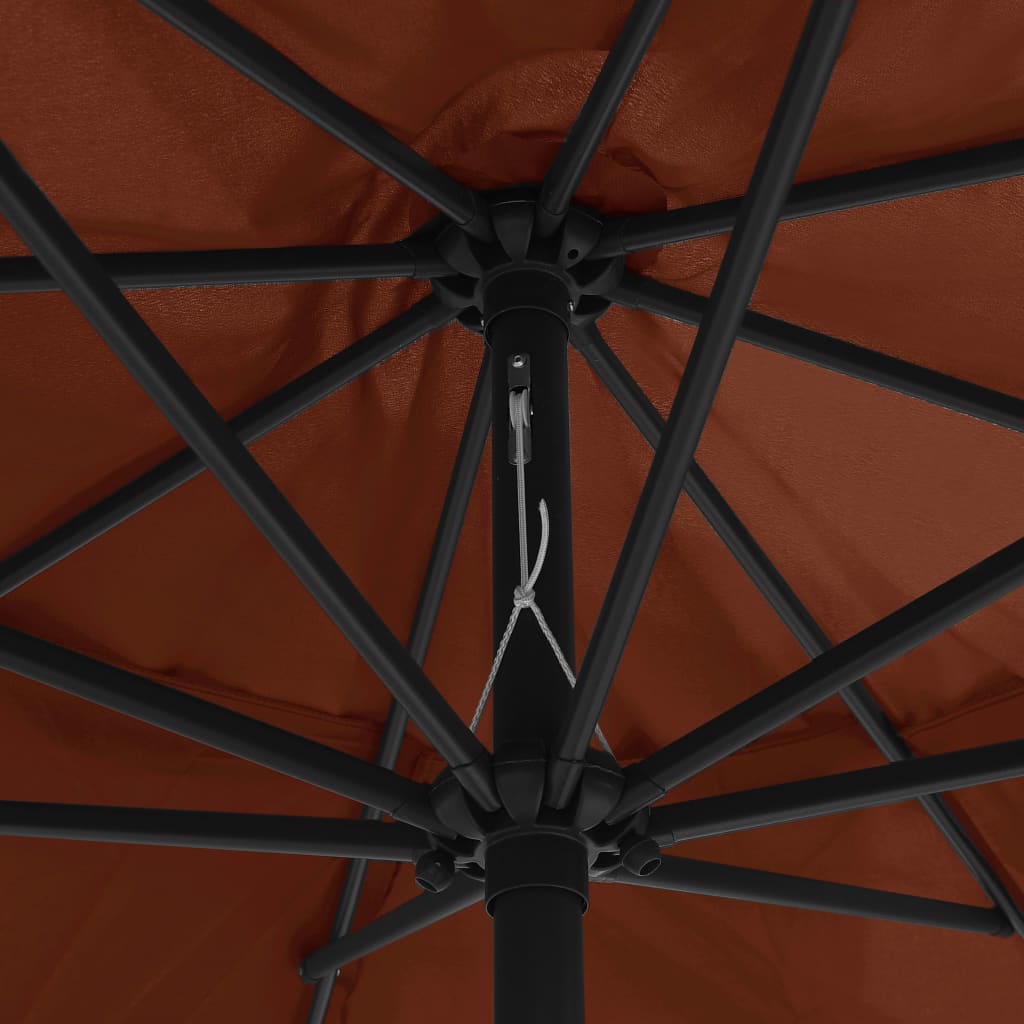 Aurinkovarjo metallirunko 400 cm terrakotta - Sisustajankoti.fi
