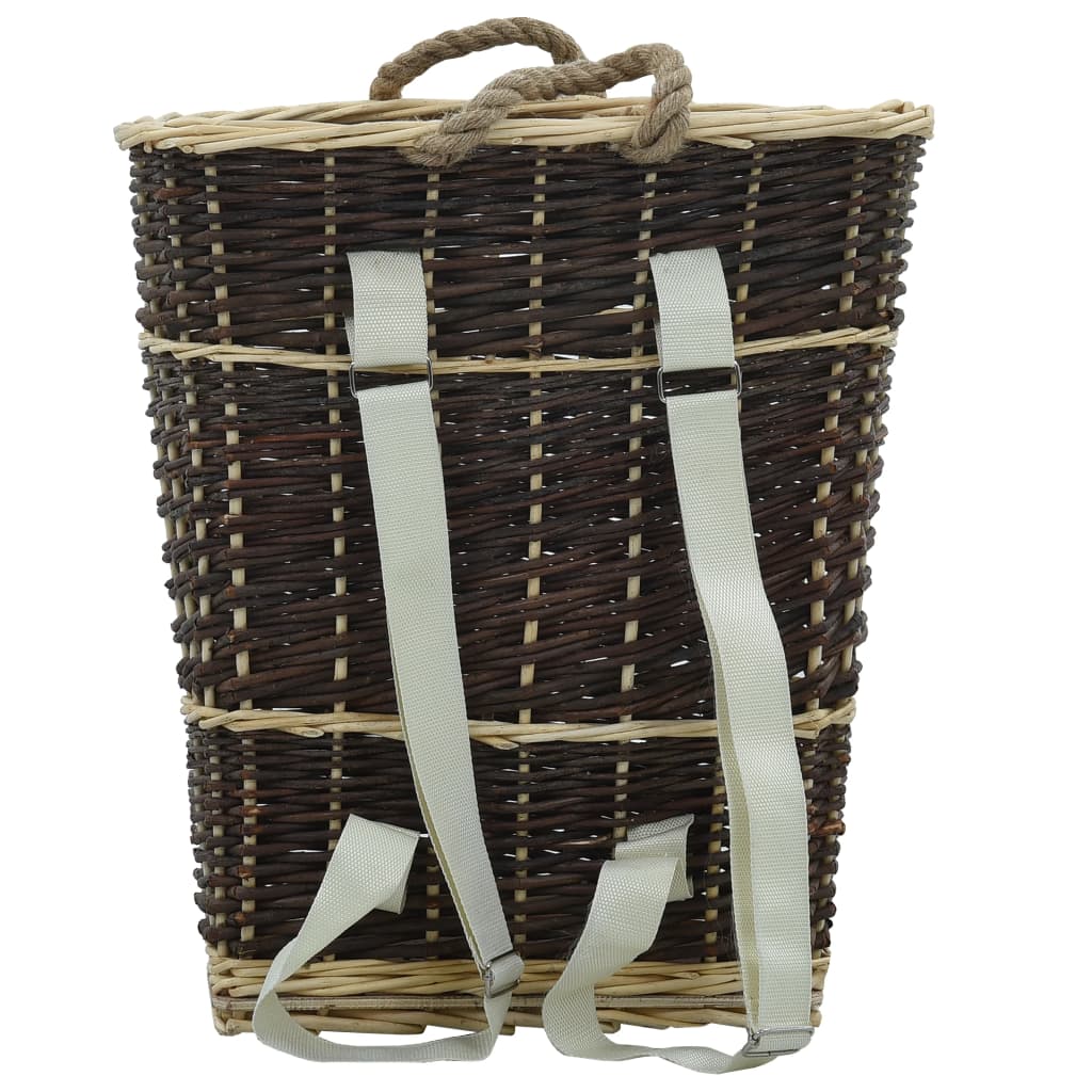 Polttopuun kantoreppu hihnoilla 44,5x37x50 cm luonnollinen paju - Sisustajankoti.fi