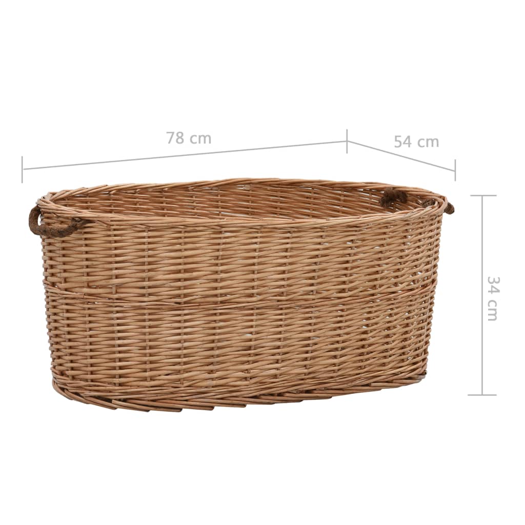 Polttopuukori kantokahvoilla 78x54x34 cm luonnollinen paju - Sisustajankoti.fi