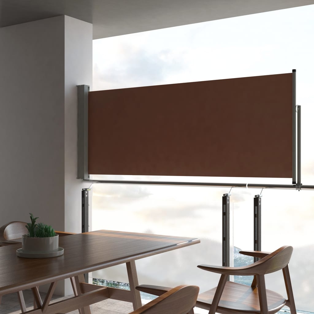 Sisäänvedettävä terassin sivumarkiisi 100x300 cm ruskea - Sisustajankoti.fi