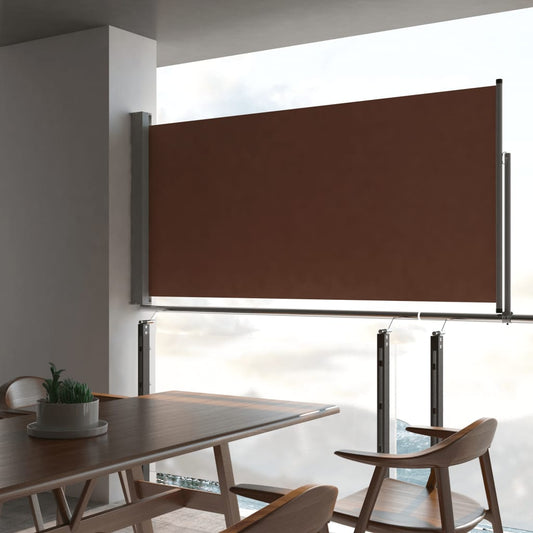 Sisäänvedettävä terassin sivumarkiisi 120x300 cm ruskea - Sisustajankoti.fi