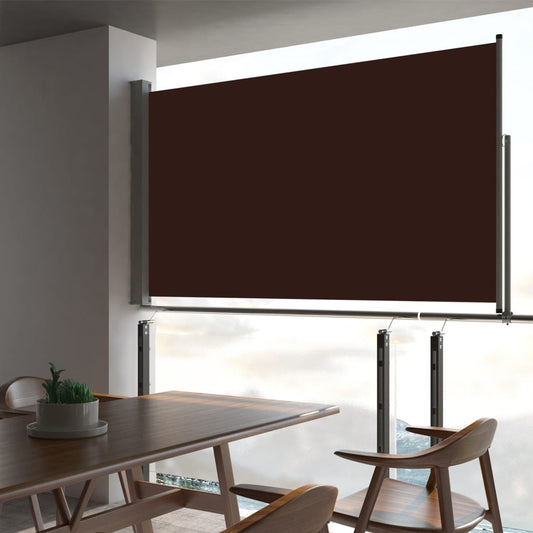 Sisäänvedettävä terassin sivumarkiisi 140 x 300 cm ruskea - Sisustajankoti.fi