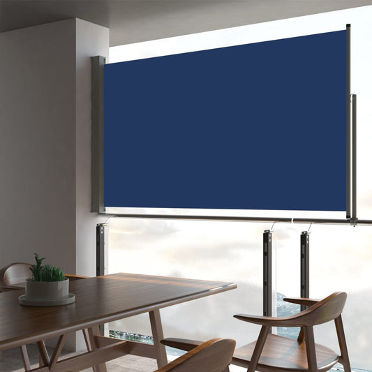 Sisäänvedettävä terassin sivumarkiisi 140 x 300 cm sininen - Sisustajankoti.fi
