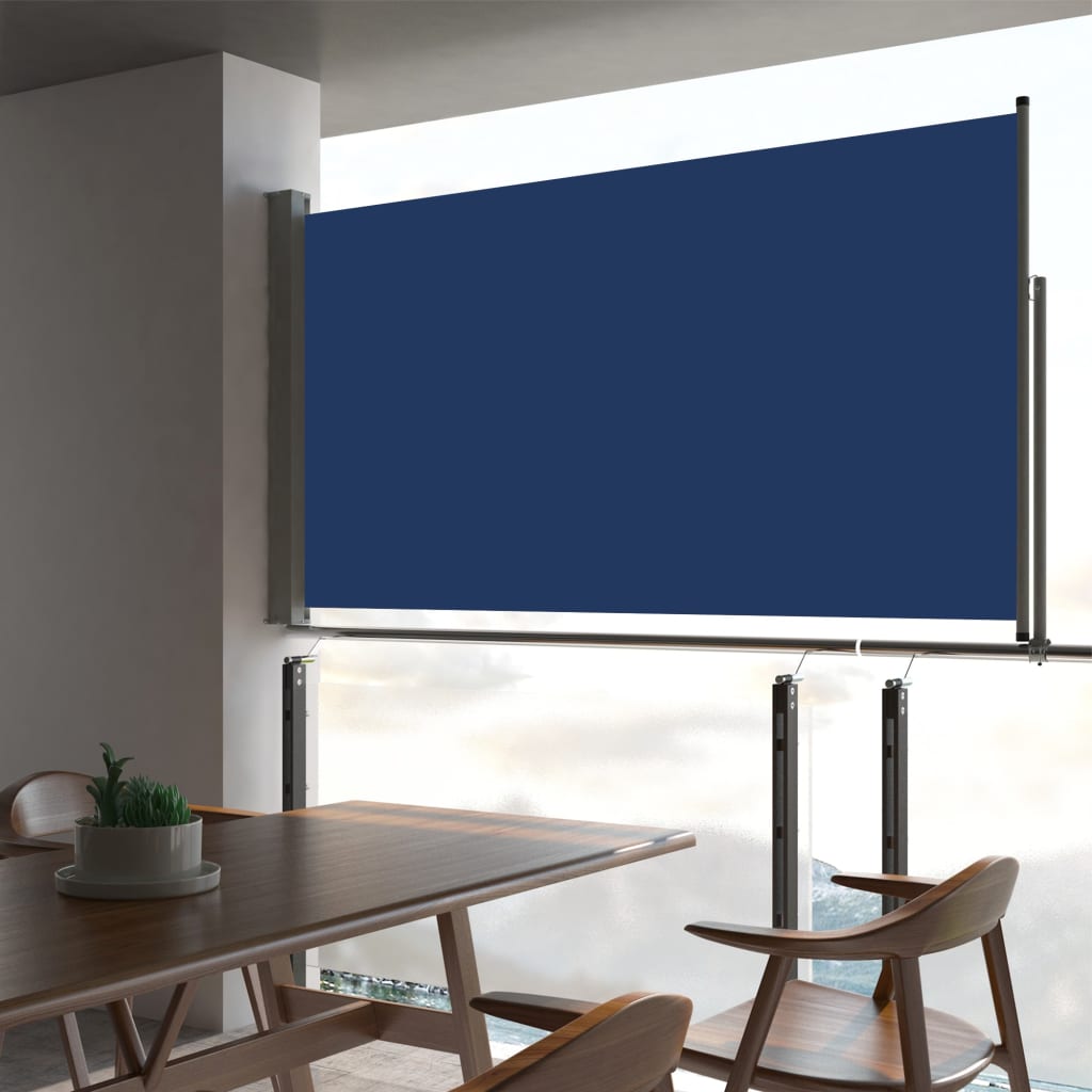 Sisäänvedettävä terassin sivumarkiisi 160x300 cm sininen - Sisustajankoti.fi
