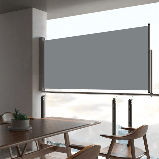 Sisäänvedettävä terassin sivumarkiisi 60x300 cm harmaa - Sisustajankoti.fi