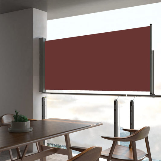 Sisäänvedettävä terassin sivumarkiisi 60x300 cm ruskea - Sisustajankoti.fi