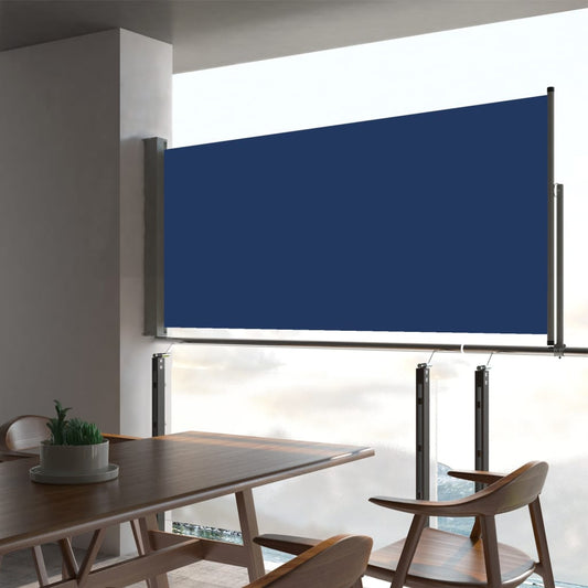Sisäänvedettävä terassin sivumarkiisi 60x300 cm sininen - Sisustajankoti.fi