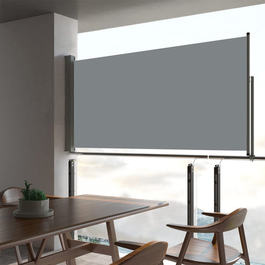 Sisäänvedettävä terassin sivumarkiisi 80x300 cm harmaa - Sisustajankoti.fi