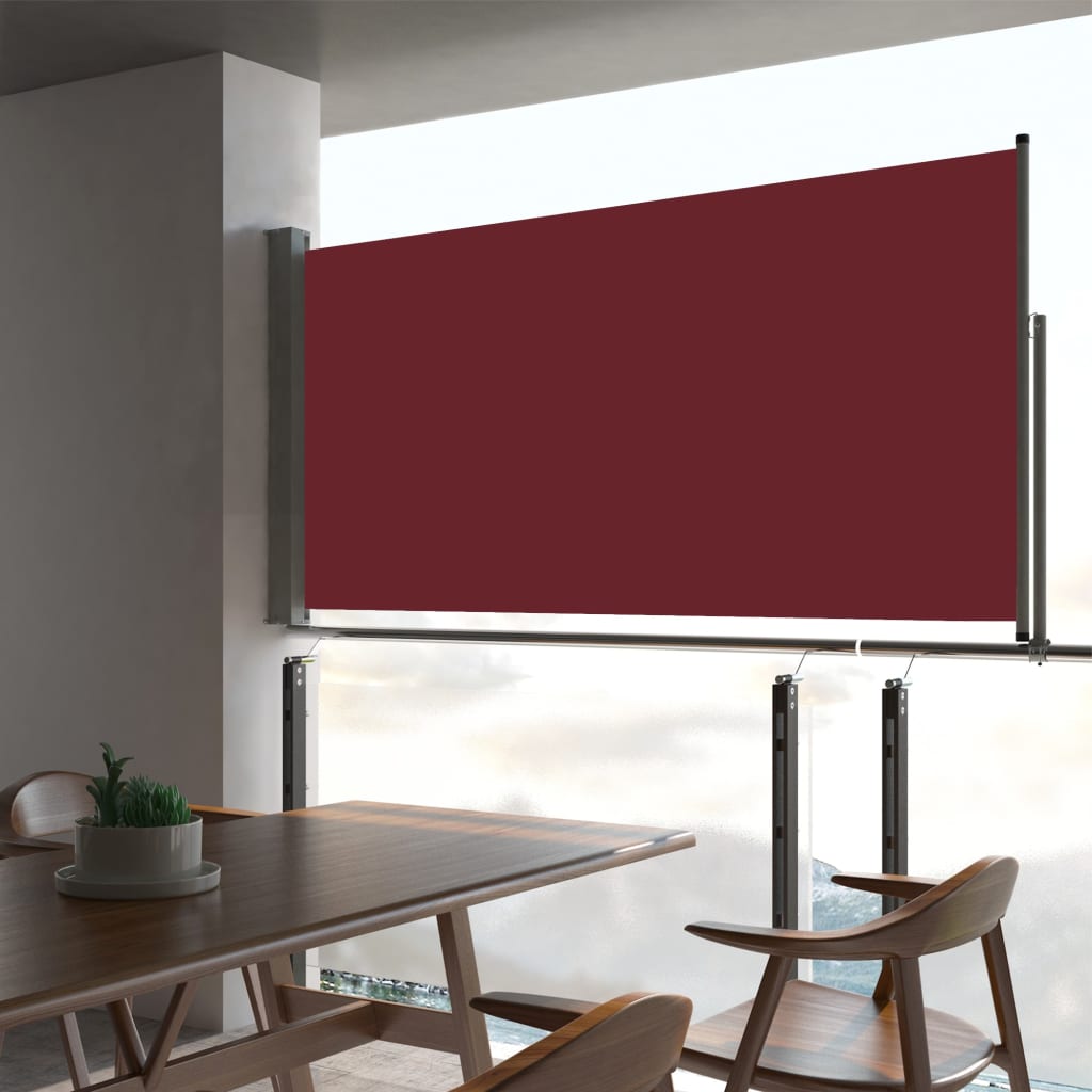 Sisäänvedettävä terassin sivumarkiisi 80x300 cm punainen - Sisustajankoti.fi