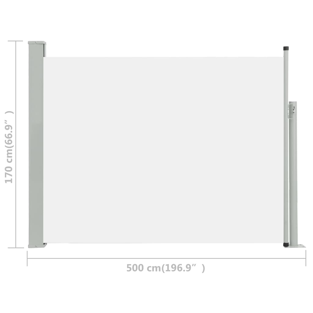 Sisäänvedettävä terassin sivumarkiisi 170x500 cm kerma - Sisustajankoti.fi
