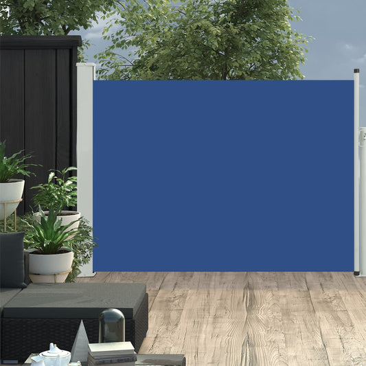 Sisäänvedettävä terassin sivumarkiisi 120x500 cm sininen - Sisustajankoti.fi
