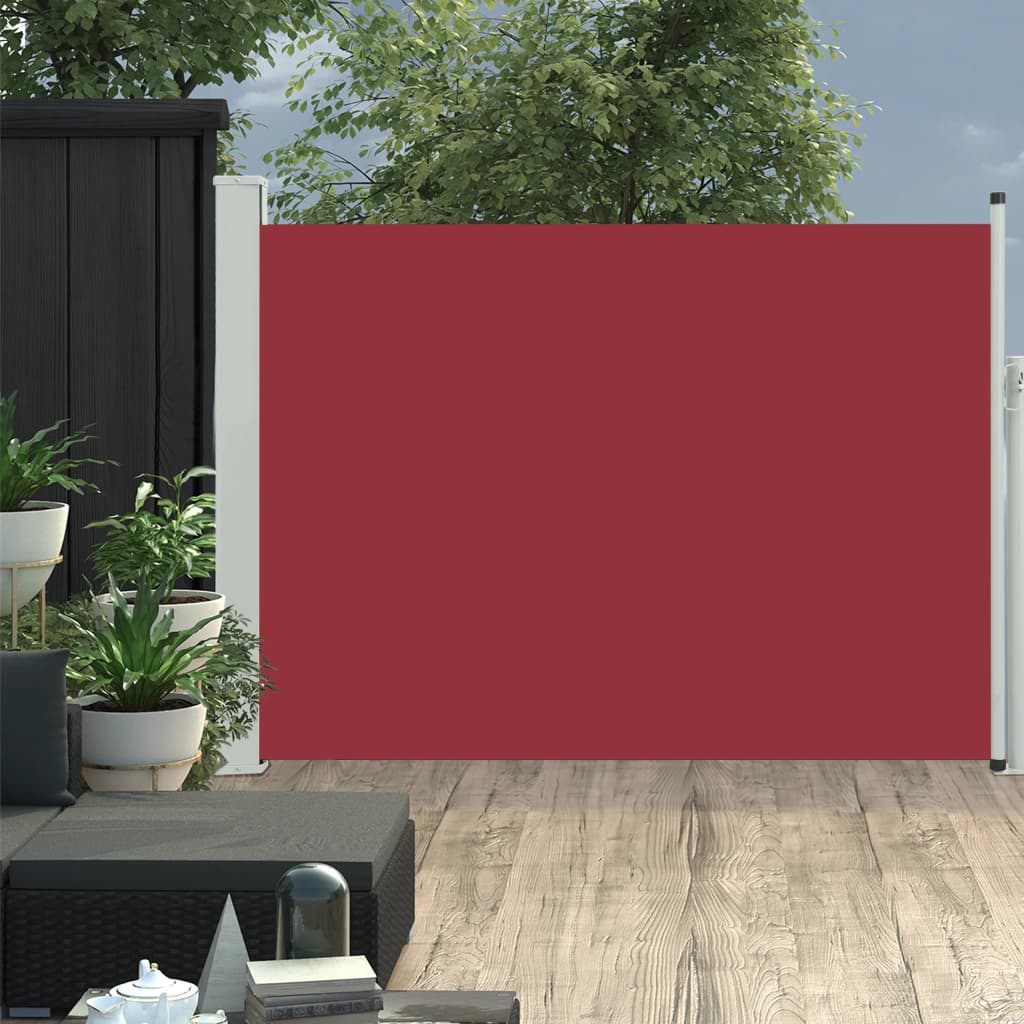 Sisäänvedettävä terassin sivumarkiisi 120x500 cm punainen - Sisustajankoti.fi
