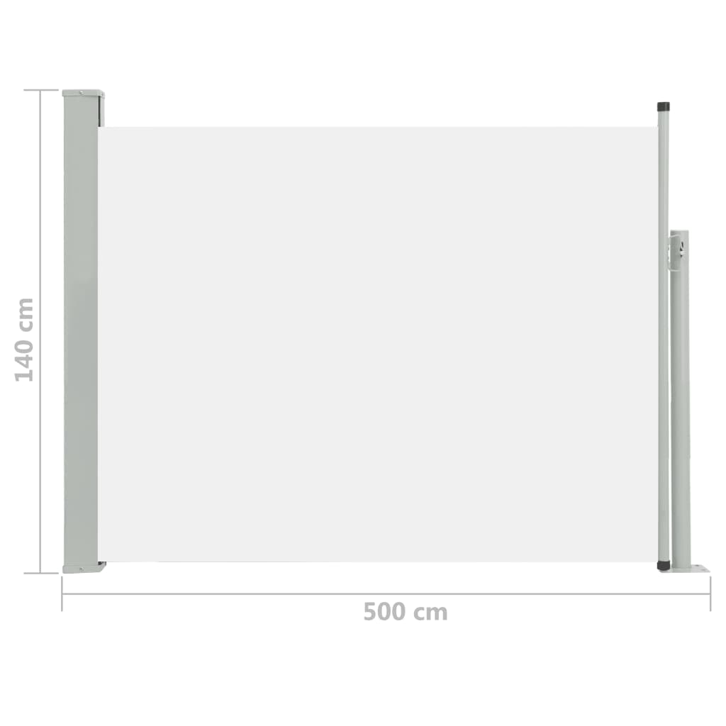Sisäänvedettävä terassin sivumarkiisi 140x500 cm kerma - Sisustajankoti.fi