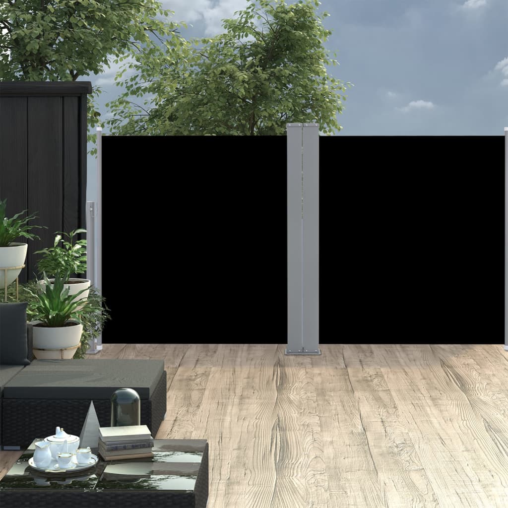 Sisäänvedettävä sivumarkiisi 120x600 cm musta - Sisustajankoti.fi
