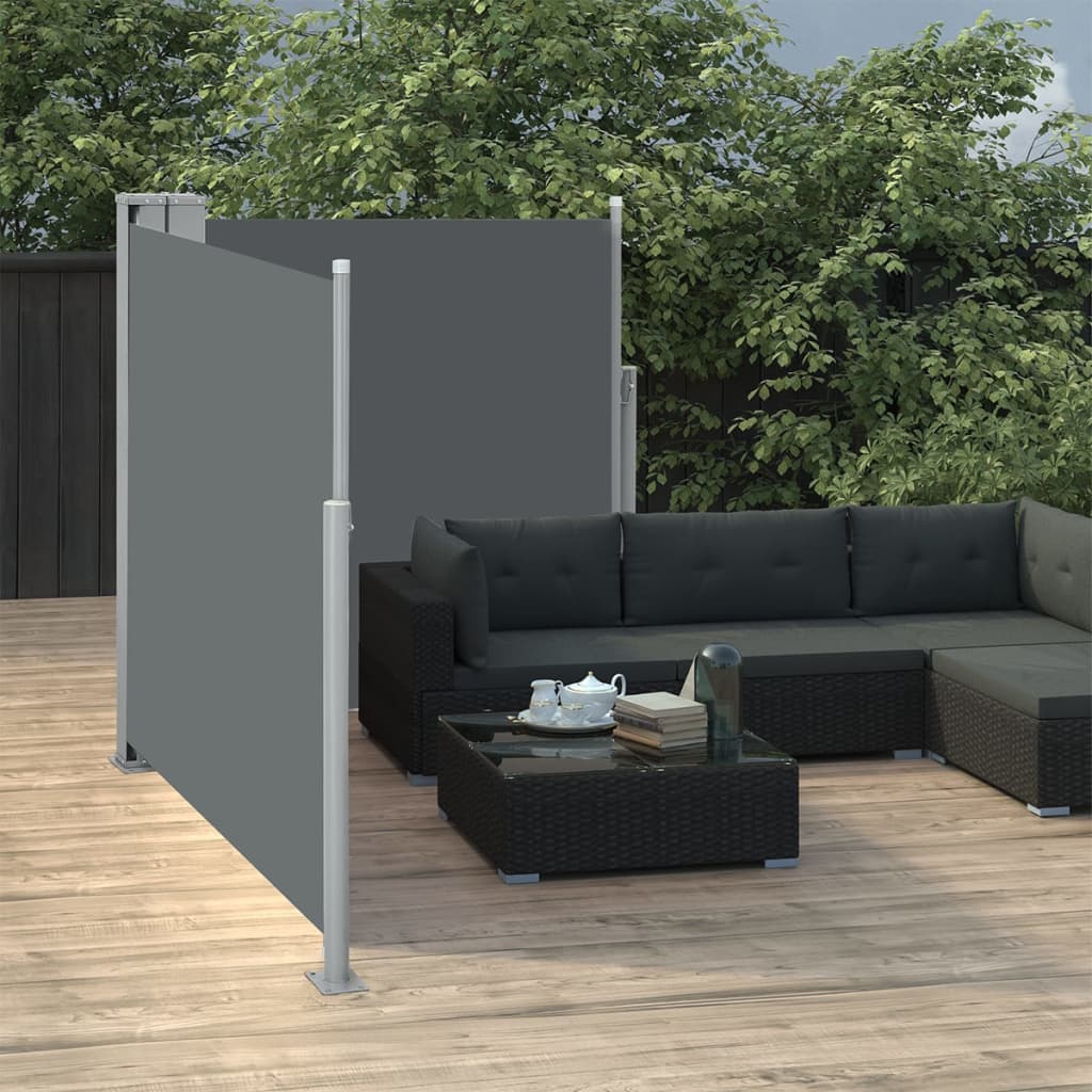 Sisäänvedettävä sivumarkiisi 120x600 cm antrasiitti - Sisustajankoti.fi