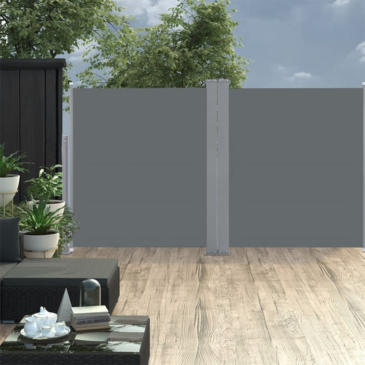 Sisäänvedettävä terassin tuplasivumarkiisi 170x600 cm - Sisustajankoti.fi