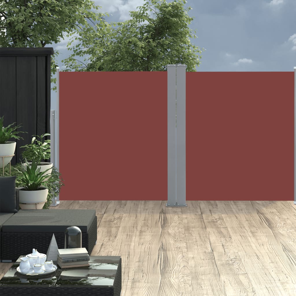 Sisäänvedettävä sivumarkiisi 170x600 cm ruskea - Sisustajankoti.fi