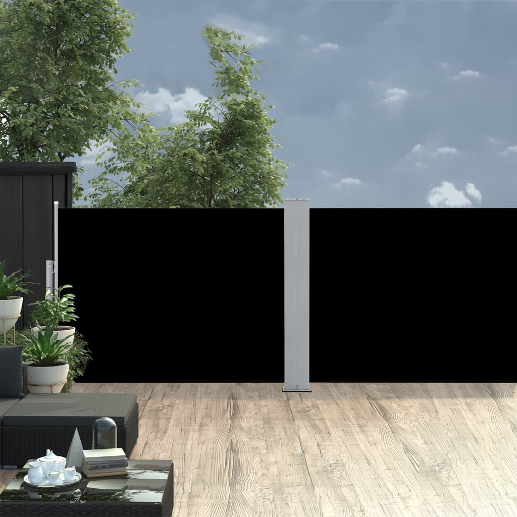 Sisäänvedettävä sivumarkiisi 100x1000 cm musta - Sisustajankoti.fi