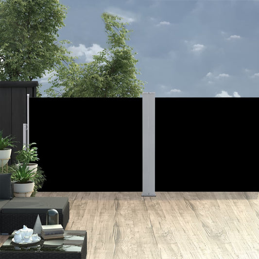 Sisäänvedettävä sivumarkiisi 170x1000 cm musta - Sisustajankoti.fi