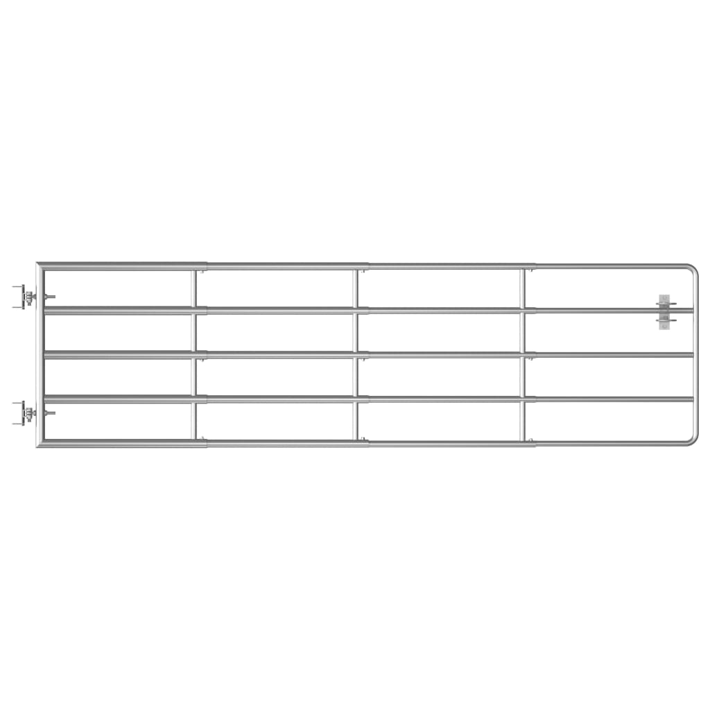 5-tankoinen peltoportti teräs (115-300)x90 cm hopea - Sisustajankoti.fi