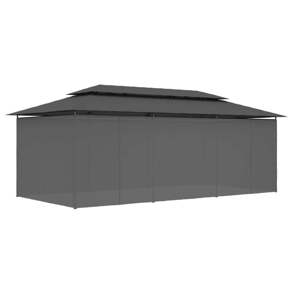 Huvimaja verhoilla 600x298x270 cm antrasiitti - Sisustajankoti.fi