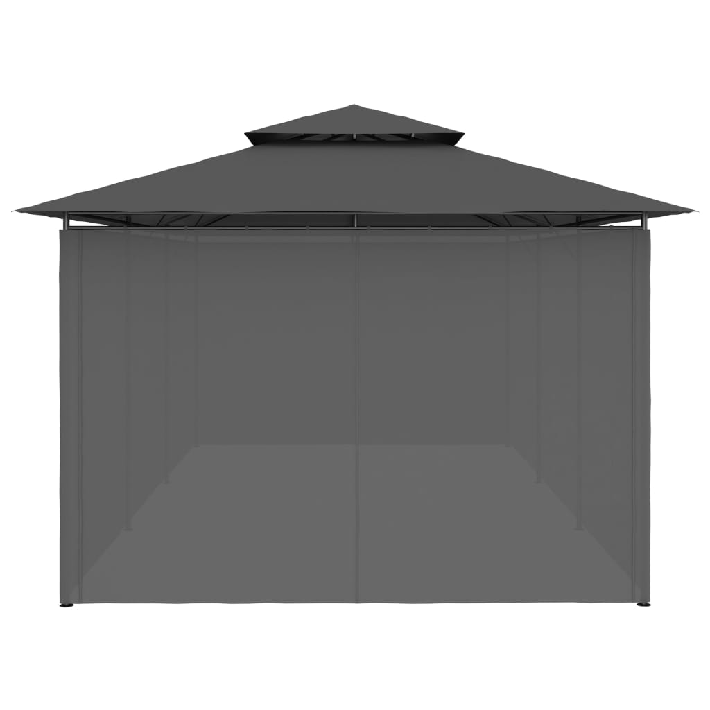 Huvimaja verhoilla 600x298x270 cm antrasiitti - Sisustajankoti.fi