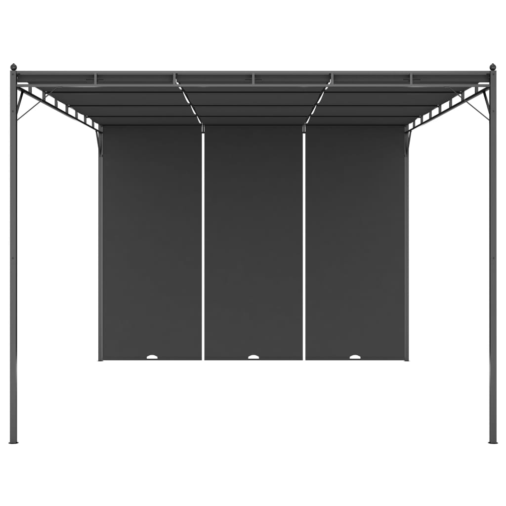 Puutarhan huvimaja sivuverholla 4x3x2,25 cm antrasiitti - Sisustajankoti.fi