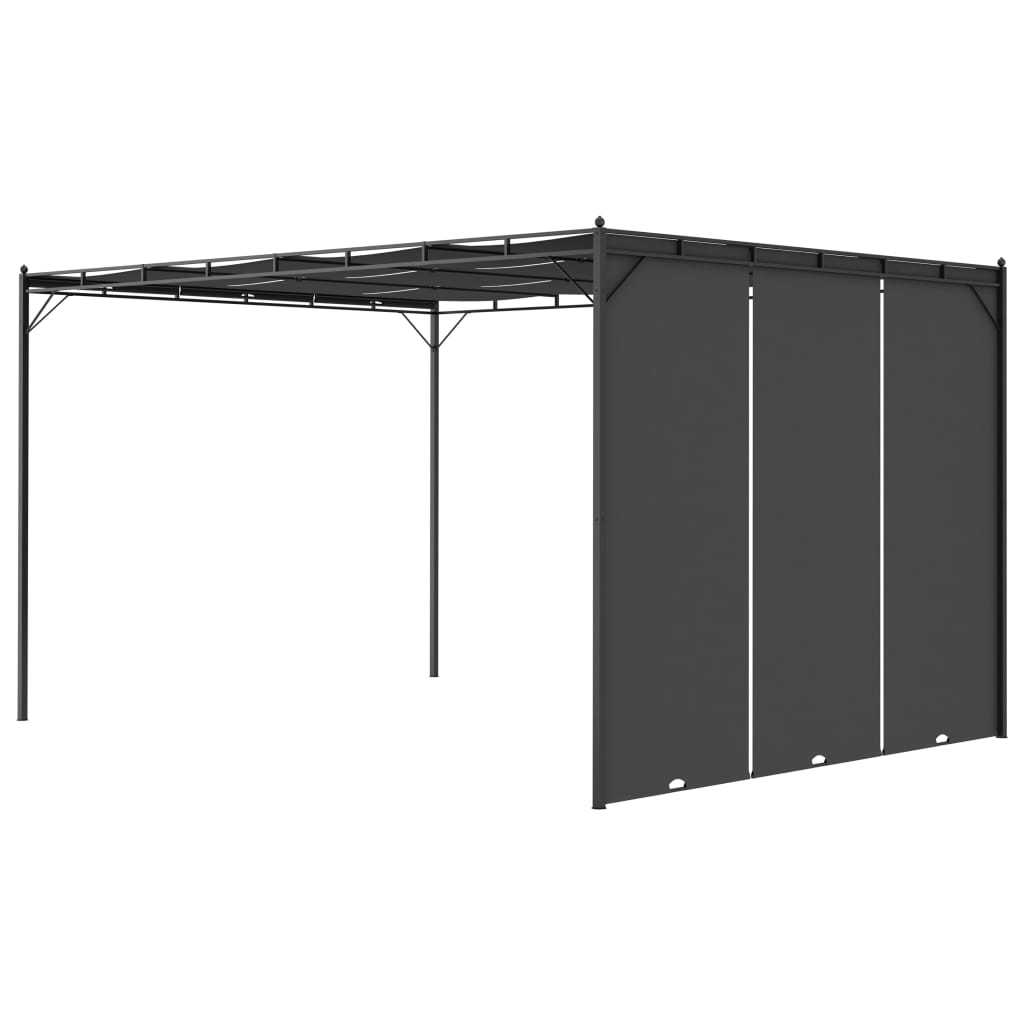 Puutarhan huvimaja sivuverholla 4x3x2,25 cm antrasiitti - Sisustajankoti.fi