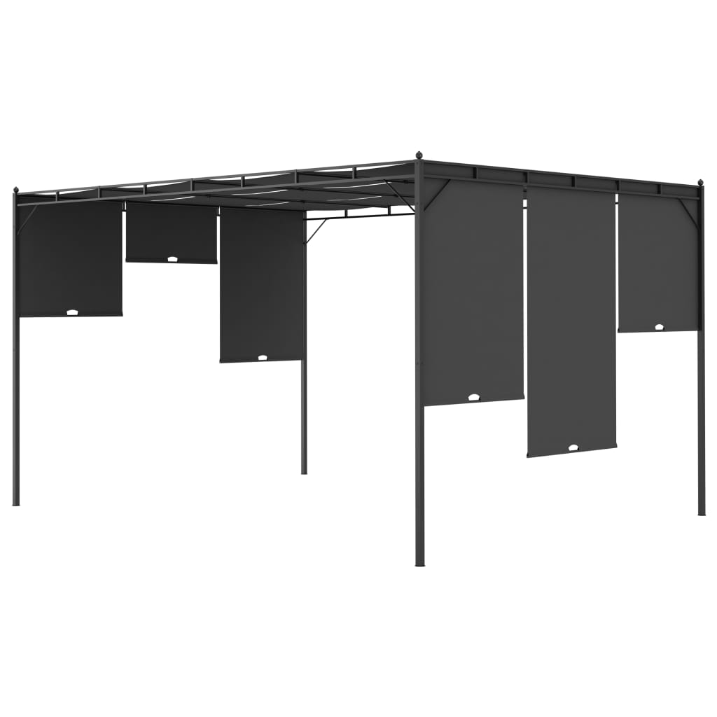 Puutarhan huvimaja sivuverholla 4x3x2,25 cm antrasiitti - Sisustajankoti.fi