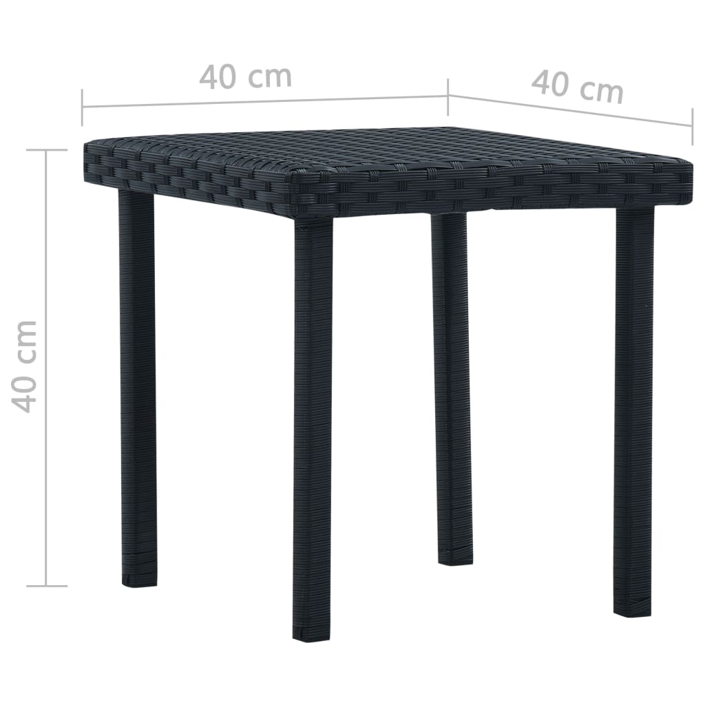 Puutarhapöytä musta 40x40x40 cm polyrottinki - Sisustajankoti.fi