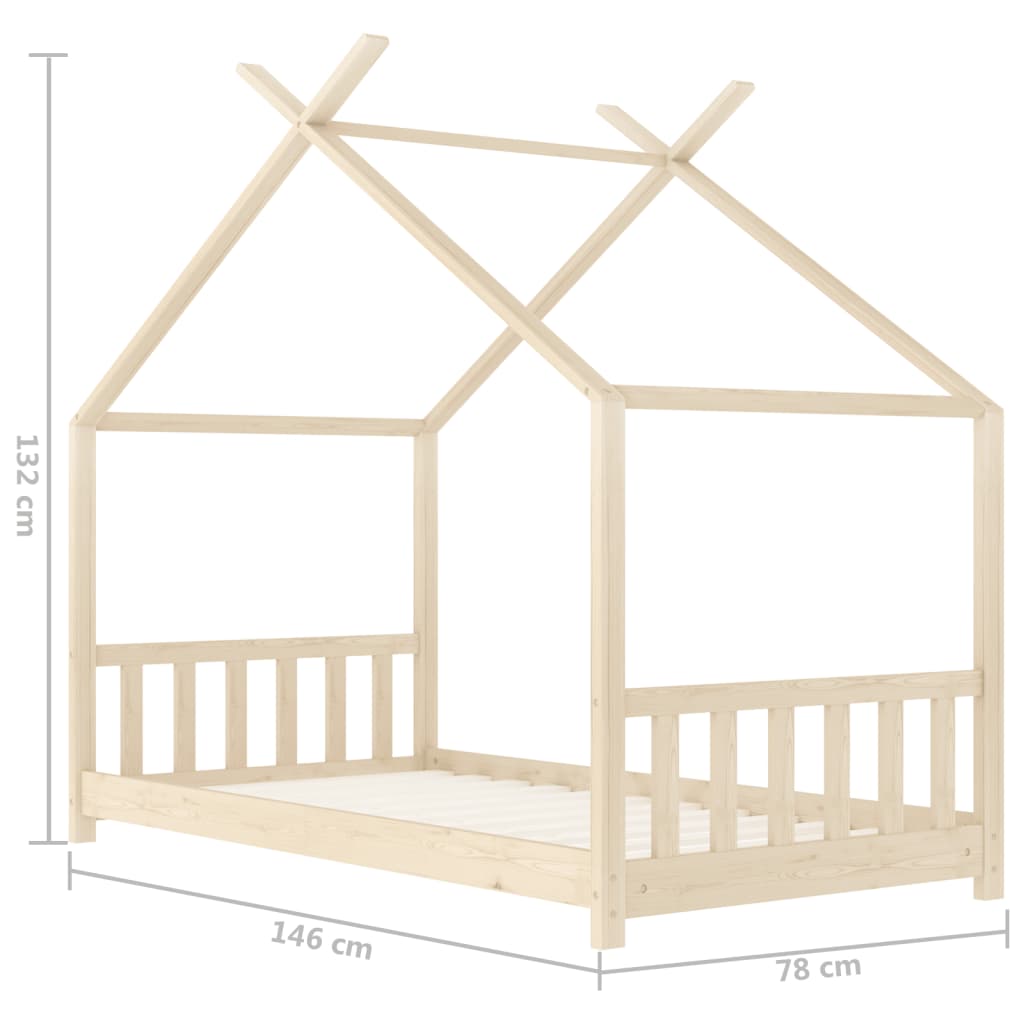 Lasten sängynrunko täysi mänty 70x140 cm - Sisustajankoti.fi