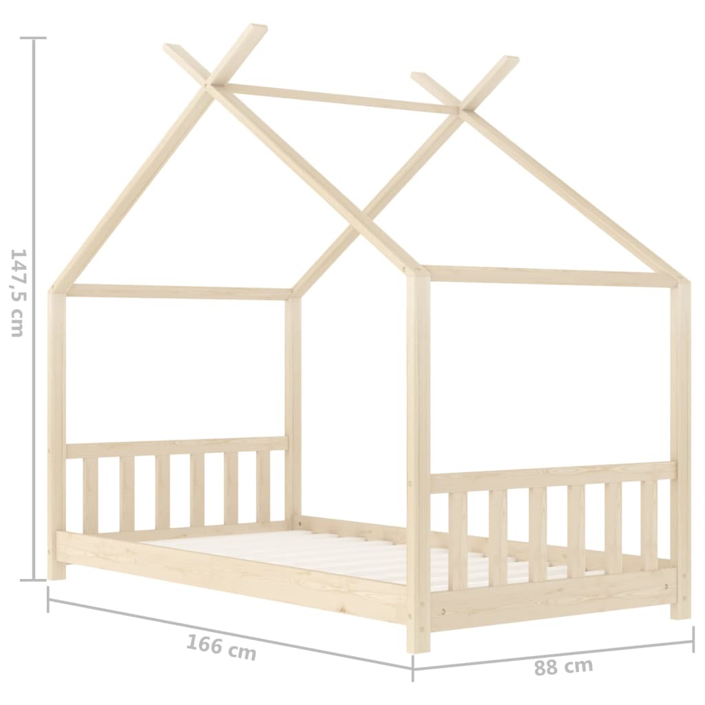 Lasten sängynrunko täysi mänty 80x160 cm - Sisustajankoti.fi
