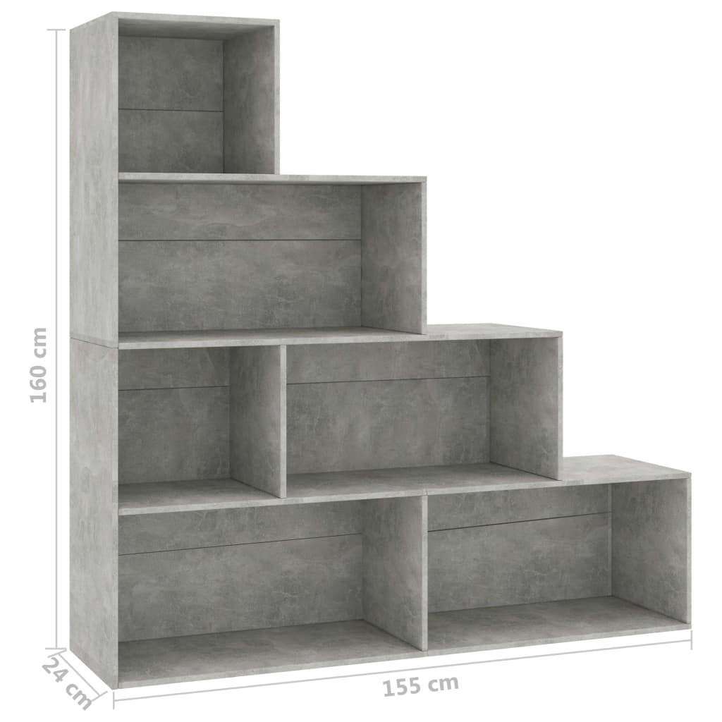 Kirjahylly/tilanjakaja betoninharmaa 155x24x160 cm - Sisustajankoti.fi